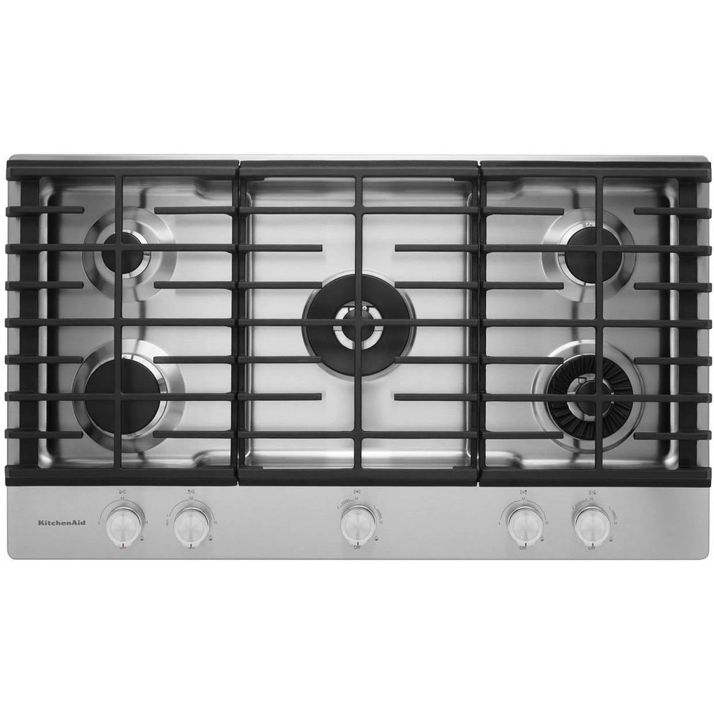 KitchenAid 36-inch Built-in Gas Cooktop with Downdraft KCGD506GSS