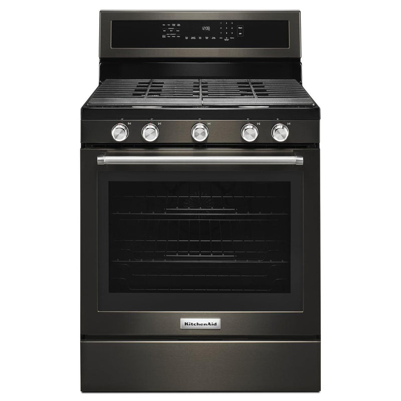 KitchenAid 30-inch Freestanding Gas Range KFGG500EBS IMAGE 1